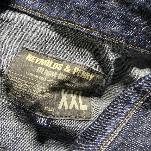 Vintage Y2K Reynolds & Perry RP55 Snowball Fight Dark Wash Denim Jean Jacket 2XL - Picture 4 of 6